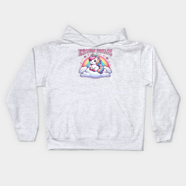 Unicorn Dreams 🦄 🌈 Kids Hoodie by Pink & Pretty